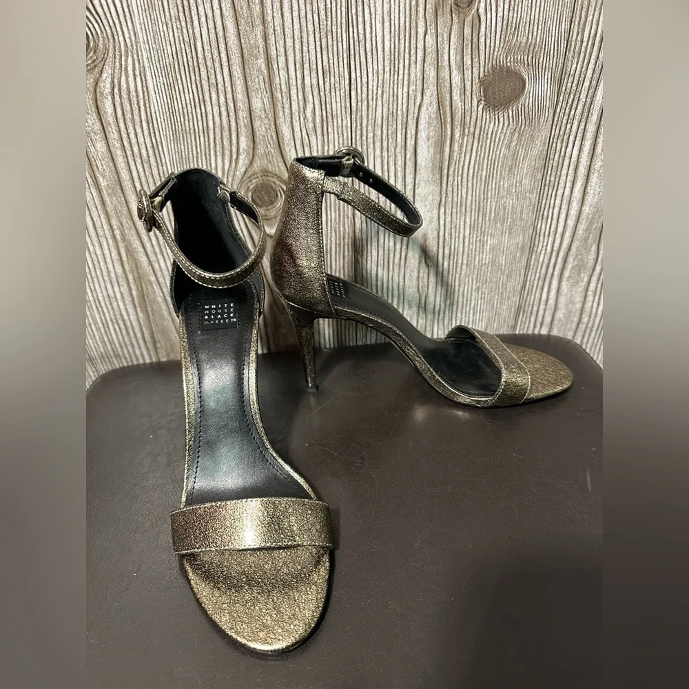 WHBM Antique Gold Strappy Sandal Sz 8